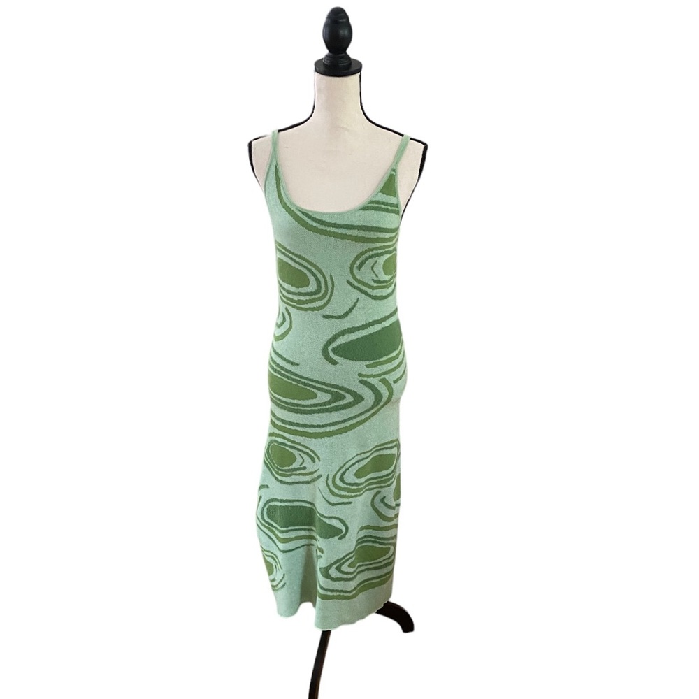 Graphic Print Knit Midi Dress with Back Cut Outs - Picture 1 of 2